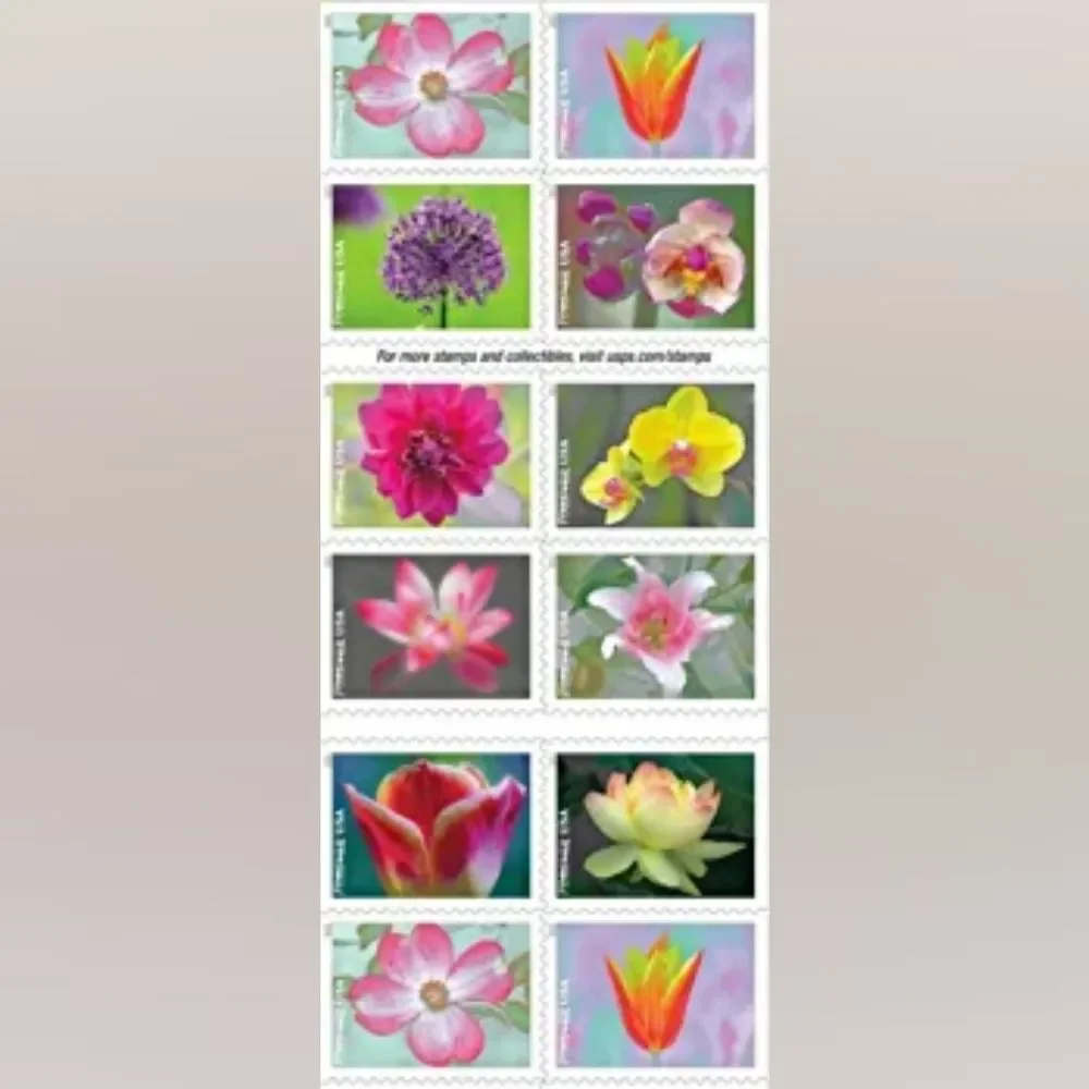 100 Garden Beauty‎ 2021 Forever Flowers Postage Stamps USPS Wedding Invitations